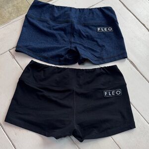 Fleo Women's Athletic Shorts in Black and Dark Blue